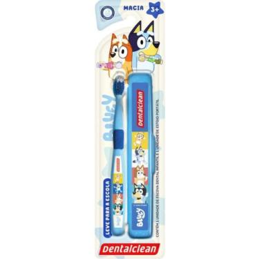 Imagem de Escova De Dente Infantil + Estojo Personagens +3 Anos Dentalclean, Blu