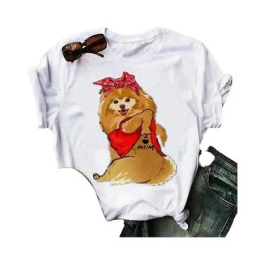 Imagem de Camiseta Feminina Verão - Pomeranian Mom - Manga Curta, BR-G4, Wtq0004