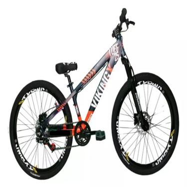 Imagem de Bicicleta Vikingx Roxo Laranja Aro 26 Single Wheeling Freio Hidráulico