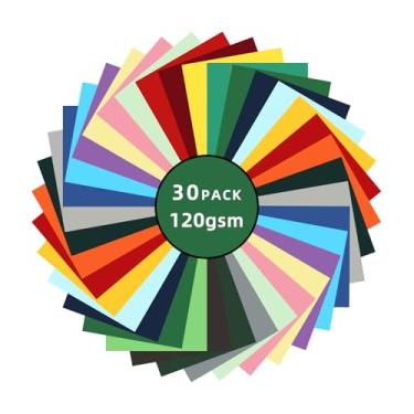 Imagem de JUNEBRUSHS 300 folhas de papelão colorido, 30 cores de papel dupla face 21 x 28 centímetros para álbuns, escola, escritório, artesanato faça você mesmo