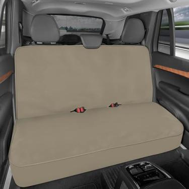 Imagem de Motor Trend Capas de banco traseiro à prova d'água AquaShield apenas para caminhões - capas de assento de carro bege, apenas capas de assento traseiro - neoprene durável resistente a derramamentos