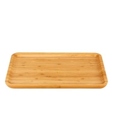 Imagem de Bandeja de Bambu Retangular Natural Cantinho do Café Decoração Organização 22cm