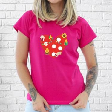 Imagem de Blusas com estampas juninas festa na escola camiseta feminina babylook