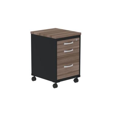 Imagem de Gaveteiro Volante 3 Gavetas Gvps03p25tub Walnut/preto