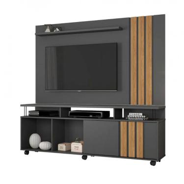 Imagem de Painel Com Rack Atraente Tv Até 70 Polegadas Jcm Móveis Grafite - Noronha