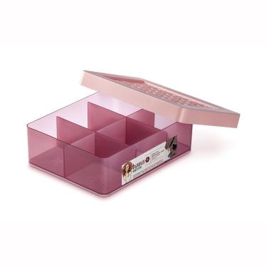 Imagem de Organizador Pequeno Com Divisória Para Joias E Tampa Hana Rosa - Ordene