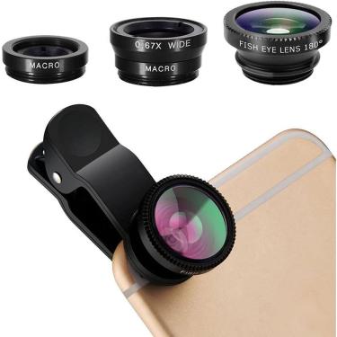 Imagem de Lente Olho De Peixe 3 Em 1 Com Clipe De 180 Graus Mais 0,67 X Grande Angular Mais 10 X Macro
