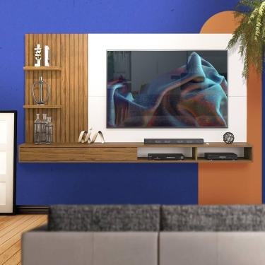 Imagem de Painel Para Tv Ripado Até 60 Polegadas Freijó Off White Lazuli Shop Jm