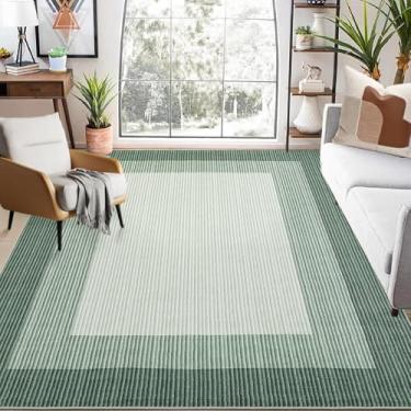 Imagem de COZYLOOM Tapete lavável 22 x 30 cm, grande geométrico, lavável, sala de estar, tapete moderno para quarto, fácil de cuidar, antiderrapante, retrô, tapete netural, estampado, tapete para sala de