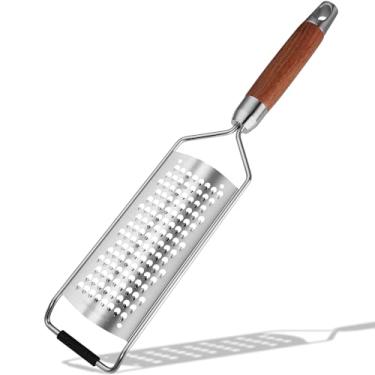 Imagem de KULUNER Raspador De Limão Profissional Com Lâminas Finas, Ralador Leve Para Queijo/Vegetais, Cabo Madeira Maciça - Resistente À Ferrugem, Durável, Utensílio Cozinha Essencial (B2)