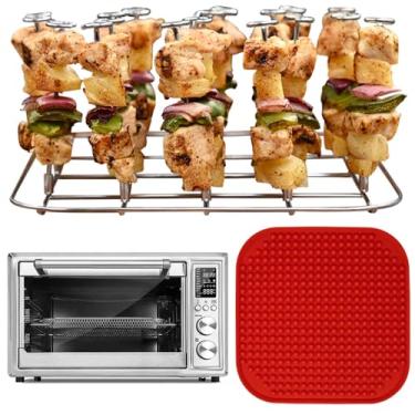 Imagem de INFRAOVENS Suporte Para Fritadeira A Ar Forno Torradeira Cosori 12 Em 1 Com Espeto Giratório, Acessórios De Aço Inoxidável 32 Qt, E Revestimento Silicone Churrasqueira Co130-Ao