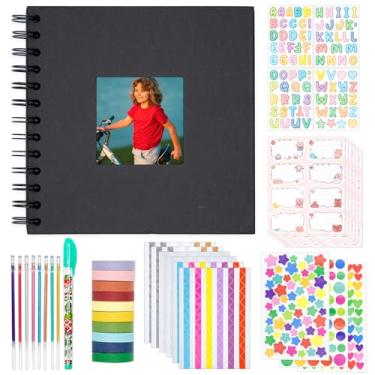 Imagem de Tugle Álbum De Fotos Infantil Com Capa Dura, Faça Você Mesmo, Para Crianças, Papel Impressão Instantânea Câmera E Acessórios (Preto)