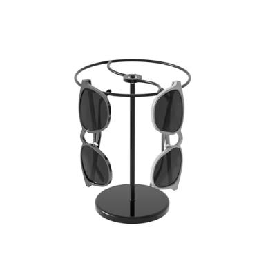 Imagem de Ausalivan Suporte Para Óculos De Sol Com Rotação 360 Graus, Óculos, Organizador Mesa (Metálico, Redondo Preto)