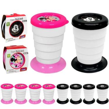 Imagem de 20 Copos Portátil Minnie Mickey Lembrancinha Festa Infantil - Plasútil