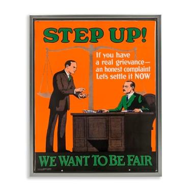 Imagem de Stupell Industries Pôster antigo de advogado cinza emoldurado em tela flutuante design de arte de parede por Marcus Jules, 25 x 31