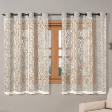 Imagem de Cortina Renda 2,20m x 1,40m Apartamento Oxford Sala Quarto Janela Cozi