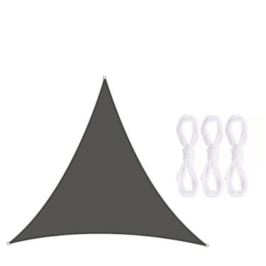 Imagem de TBATM Sun Shade Vela Impermeável ao ar Livre Jardim Pátio Partido Protetor Solar Toldo,Triângulo Sun Shade 98% Uv Bloco com Corda Livre,Velas de Sombra para Varanda,Rock gray,6X6X6m