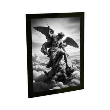 Imagem de Quadro Decorativo Arcanjo Miguel Lúcifer Ilustração Céus Decoração Poster Quarto Sala