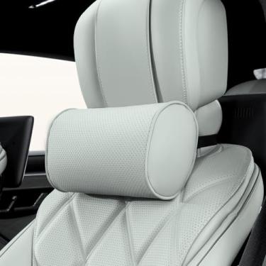 Imagem de Dapucarin Travesseiro de encosto de cabeça de carro para dirigir - couro de luxo 100% espuma de memória, suporte ergonômico para pescoço - travesseiro de viagem de ajuste universal para a maioria dos