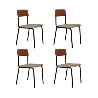 Imagem de Cadeira Fit Fixa C/4 Pes 475 X 505 X 810 Mm C/4 Un. Crt.areia/courino Caramelo Crt Areia/courino Caramelo