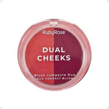 Imagem de Blush Compacto Duo Ruby Rose Dual Cheeks Rosewood e Plum