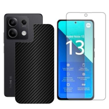Imagem de Película Hidrogel + Adesivo Fibra De Carbono Para Redmi Note 13 5g - Preta