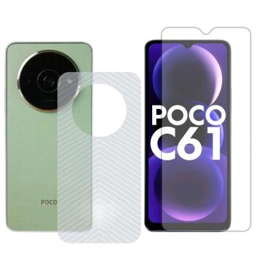 Imagem de Película Hidrogel + Adesivo Fibra De Carbono Para Xiaomi Poco C61 - Transparente