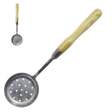 Imagem de Escumadeira De Aluminio Injetado Cabo Madeira 29X7,5Cm - Phael