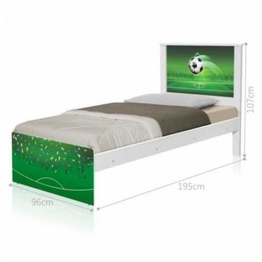 Imagem de Cama Solteiro Adesivada Copa Futebol Com Colchão