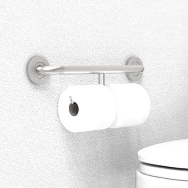 Imagem de AquaChase Barra de apoio de segurança para banheira, chuveiro e vaso sanitário para idosos e deficientes, alça auxiliar de equilíbrio de mobilidade, aço inoxidável, 40,6 cm para montagem em parafuso