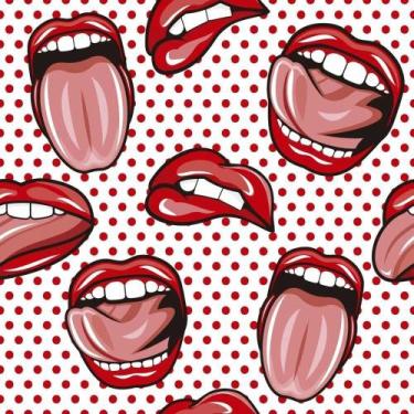 Imagem de Papel de Parede Adesivo Poá Bocas 264391148 0,58x2,50M - Adesivo BR