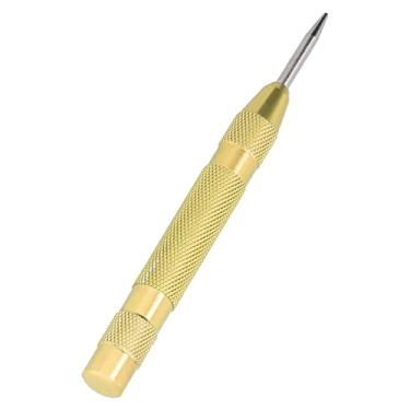 Imagem de Eacam Punto Central Automático, Ponta de Aço Endurecido, Força Ajustável, Ponta Removível, para Marcação de Precisão, Aço de Vanádio Cromado, 5.1in (Amarelo)