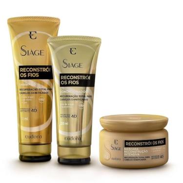 Imagem de Eudora Kit Siàge Reconstrói os Fios: Shampoo 250ml + Máscara 250g + Condicionador 200ml