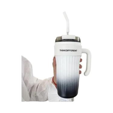 Imagem de Garrafa Térmica De Aço Inoxidável De Grande Capacidade Com Canudo E Al