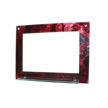 Imagem de Espelho Banheiro Prateleira 60Cm X 45Cm Mármore Avermelhado