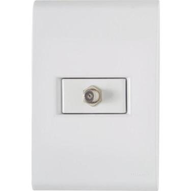 Imagem de Conjunto 4x2 com 1 Tomada TV/SAT Coaxial Tramontina Liz Branco