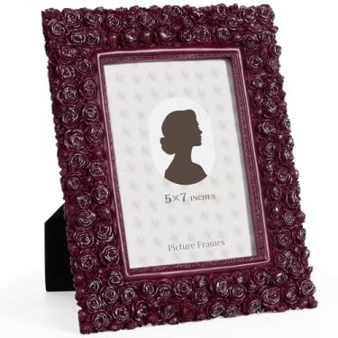 Imagem de Realyoo Porta-retrato 12 x 18 cm, moldura de resina romântica com vidro para exibição de mesa, presente de casamento para esposa, namorada, dia dos namorados, quarto, vaidade, prateleira, lembrança de