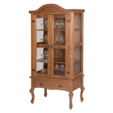 Imagem de Cristaleira Versalhes 2 Portas e 1 Gaveta cor Amendoa 192 cm - 63697 -