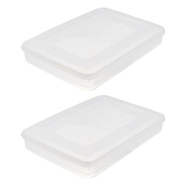 Imagem de 2Pcs Dumpling Box Containers para Geladeira Recipiente de Plástico Caixas de Armazenamento Planas Recipientes de Armazenamento de Alimentos Empilháveis Caixa de Gela (,)