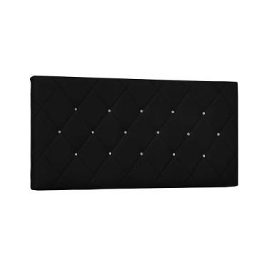 Imagem de Painel de Cama 90cm Paris Suede Preto - Lucadi Home