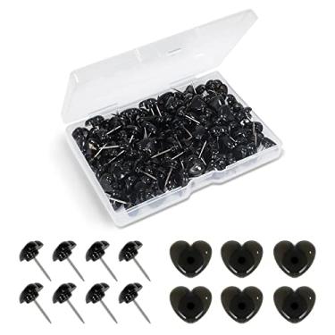Imagem de keepsweat Alfinetes De Pressão Coração Preto, 120 Decorativos Para Quadro Cortiça, Tachinhas Plástico, Boletins Fofos Aço, Fotos Parede, Mapas, Pôsteres, Artigos Escritório Casa