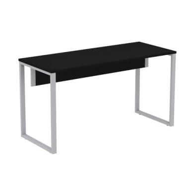 Imagem de Mesa Escritório P25 Tub Pandin 170 cm (larg) x 70 cm (prof) Tampo Mdp Preto Pé Aço Tubular Cinza