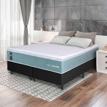 Imagem de Conjunto Box Preto Lagos Verde Molas Ensacadas Queen 158x198x66 - King House