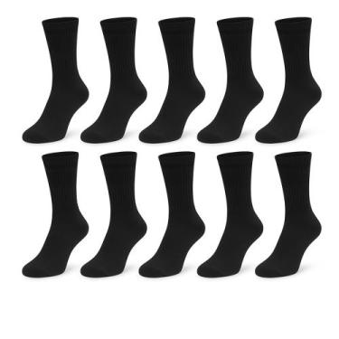 Imagem de Kit 10 Meias Masculinas Cano Alto Algodão Confortável - Obstinate, Pre