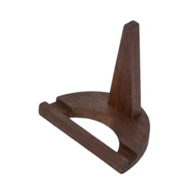 Imagem de WeiLaiKeQi Suporte de pratos de madeira, suporte de exposição de pratos, prateleira de mesa decorativa, organizador de armazenamento para armário de exposição, Cor Nogueira Preta