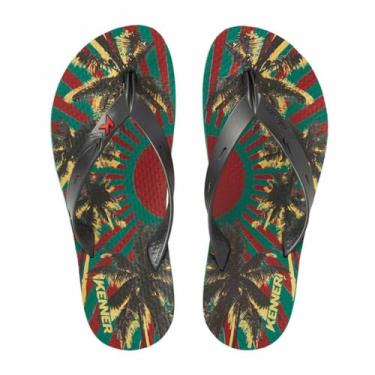 Imagem de Chinelo Kenner Summer Reggae Masculino - Preto e Verde - 39
