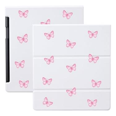 Imagem de BlHMCASE Capa de suporte para Kindle Scribe de 10,2 polegadas (versão 2022/2024), linda capa protetora de couro borboleta rosa com suporte para caneta, hibernar/despertar automático
