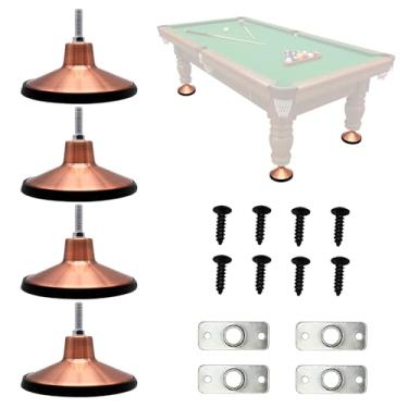 Imagem de UGPLM 4x Niveladores de perna de mesa de bilhar grandes niveladores de altura de mesa de sinuca para serviço pesado sem danificar o piso de substituição para mesa de jogo