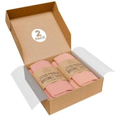 Imagem de KoolerThings Lençol De Berço Para Colchão - Lençóis Macios E Aconchegantes Musselina 100% Algodão Orgânico Com Elástico Maxi Cosi Iora, Angelbliss, Baby Joy, Kids Club Bedside Sleeper, Pacote 2