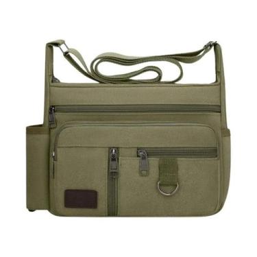 Imagem de Bolsa De Ombro Crossbody De Lona De Grande Capacidade Masculina Com Bo